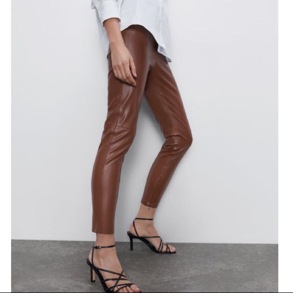 Zara Pants & Jumpsuits Nwt Zara Faux Leather Leggings In Color